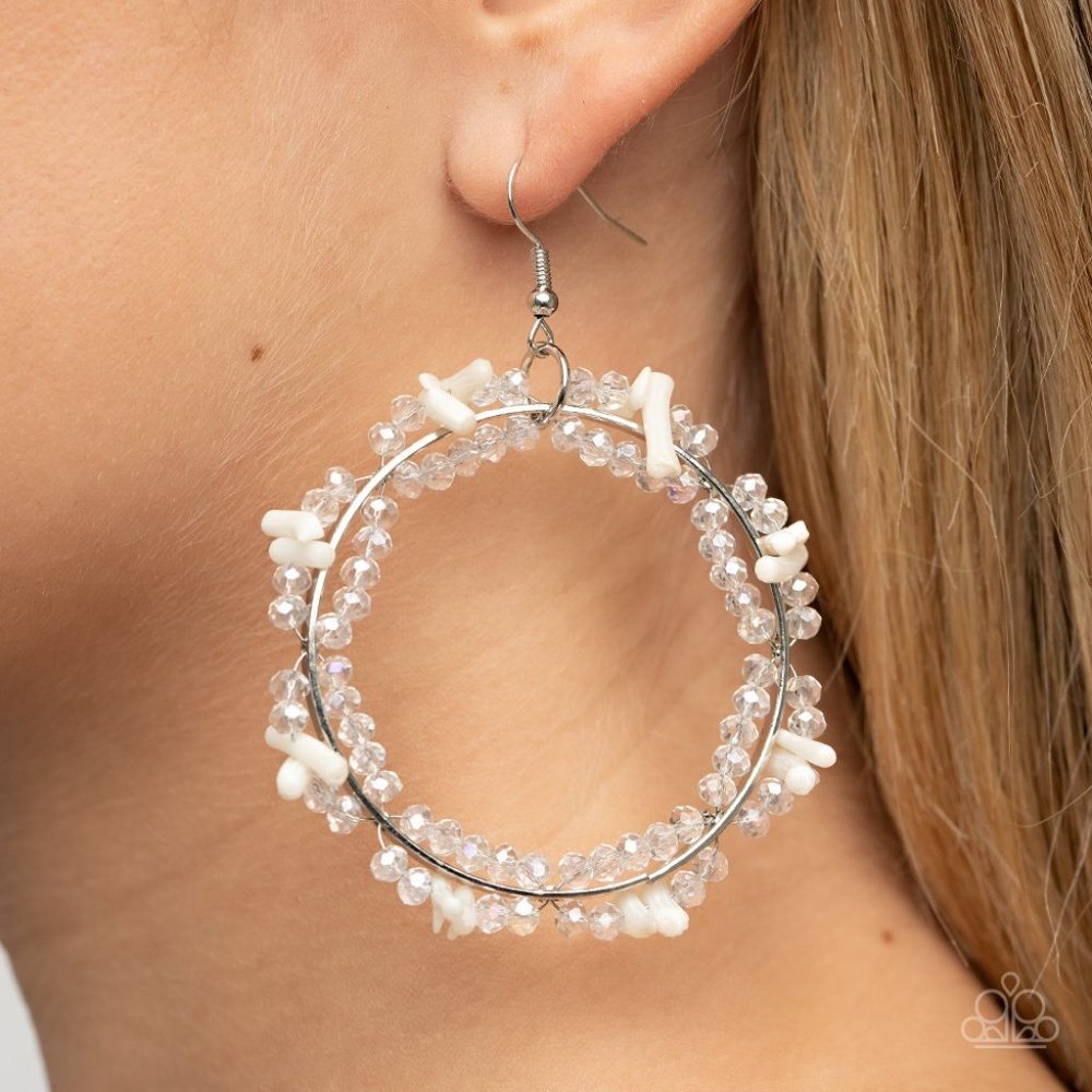 Ocean Surf - White Earrings
